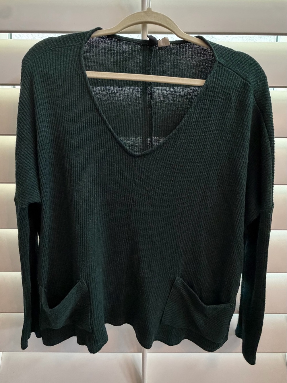 Urban Outfitters BDG Forest Green V-Neck Pocket Sweater
